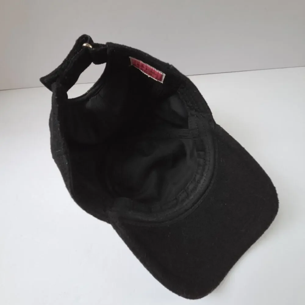 Kate Spade Black Wool Blend Baseball Cap – Spade Flower Embroidery Adjustable